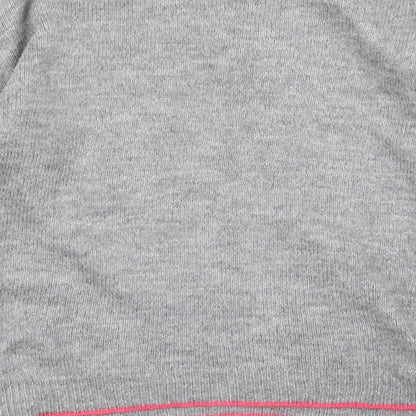Primark Womens Grey Floral Knit Pullover Jumper Size S