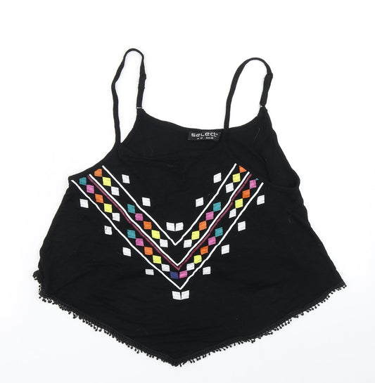 Womens UK Size 12 Select Black Cropped Tank
