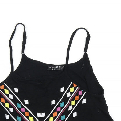 Womens UK Size 12 Select Black Cropped Tank