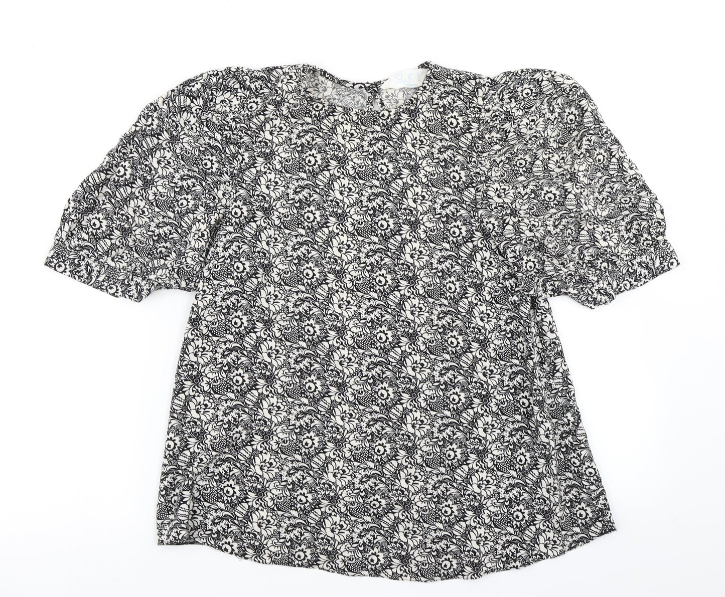 Primark Womens Black Floral  Basic Blouse Size 8