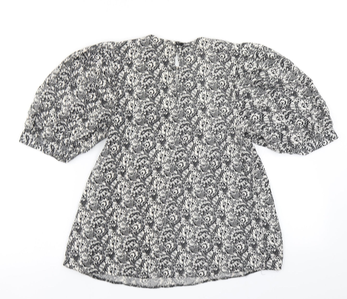 Primark Womens Black Floral  Basic Blouse Size 8