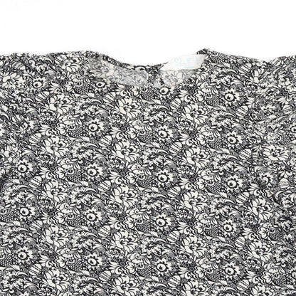 Primark Womens Black Floral  Basic Blouse Size 8