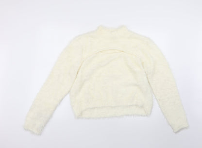 Womens UK Size L pep&co White Pullover Jumper