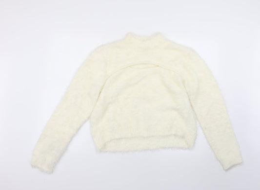 Womens UK Size L pep&co White Pullover Jumper