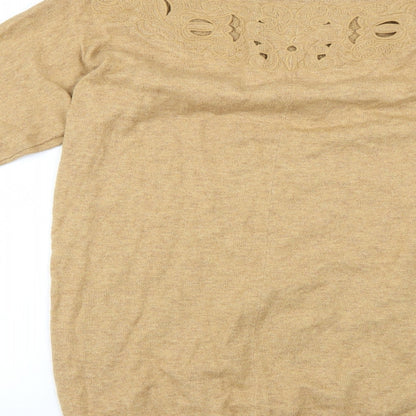 Womens UK Size S Monsoon Brown Pullover Jumper