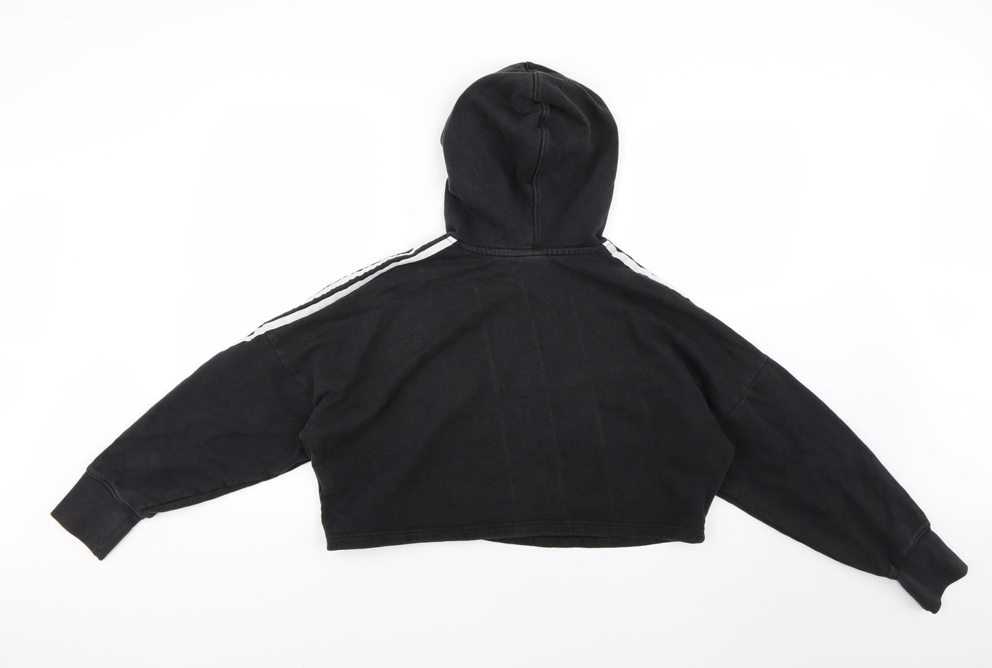 Womens Black Striped  Pullover Hoodie Size 6