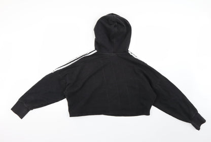 Womens Black Striped  Pullover Hoodie Size 6