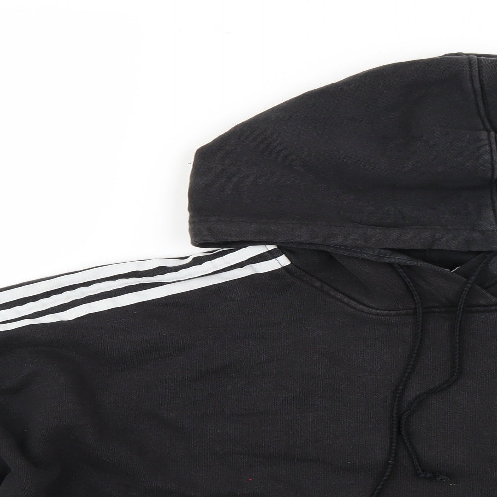 Womens Black Striped  Pullover Hoodie Size 6