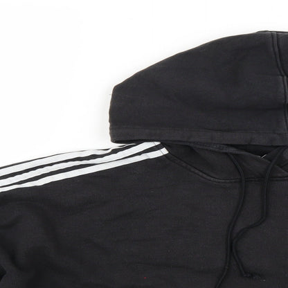 Womens Black Striped  Pullover Hoodie Size 6