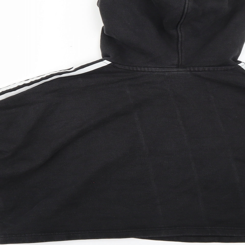 Womens Black Striped  Pullover Hoodie Size 6