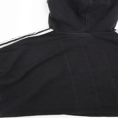 Womens Black Striped  Pullover Hoodie Size 6