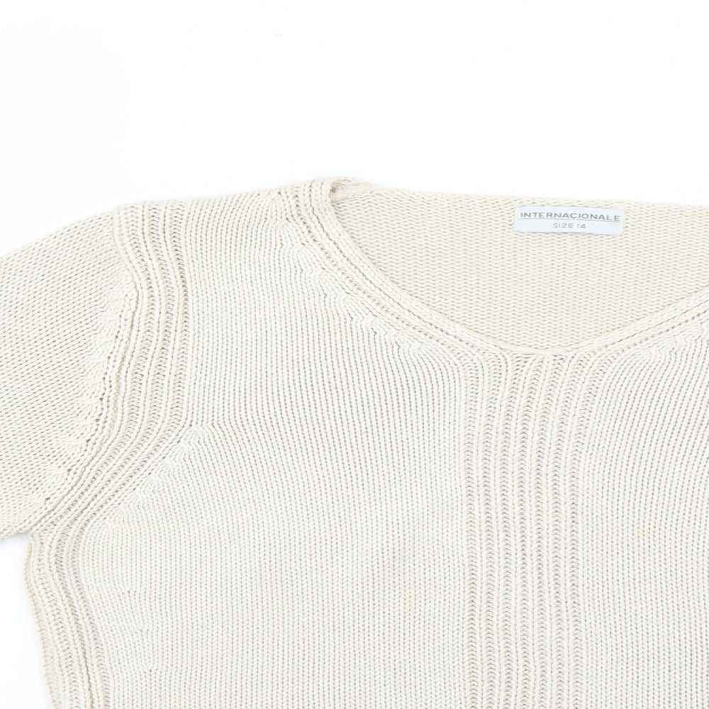 Womens UK Size 14 Internacionale Beige Pullover Jumper