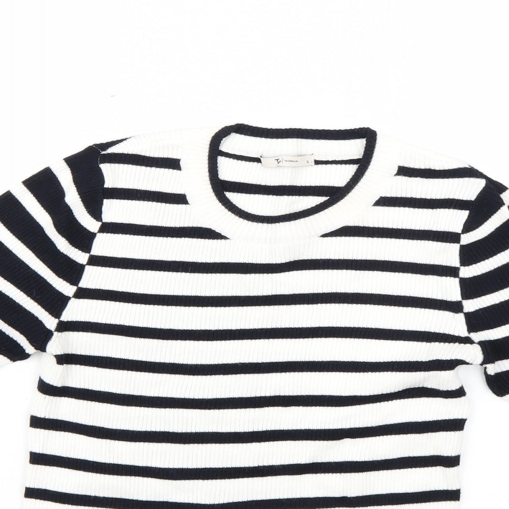 TU Womens Multicoloured Striped  Tunic Jumper Size 12