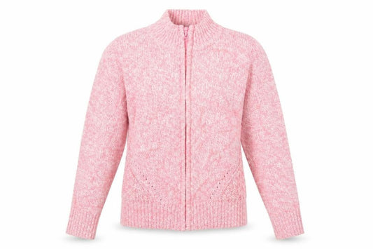 Front view of isle women’s pink jacket, size UK 10