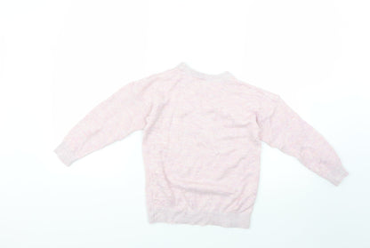TU Girls Purple Geometric  Pullover Jumper Size 8 Years