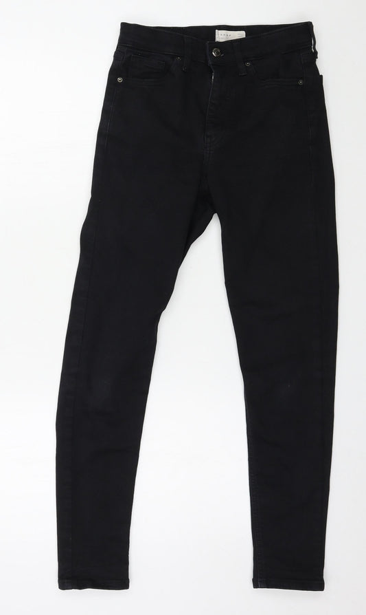 Topshop Womens Black  Denim Skinny Jeans Size 26 in L25 in