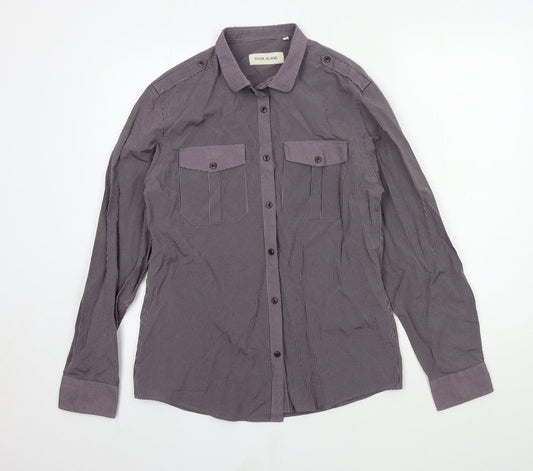 Mens UK Size M River Island Purple  Button-Up Long Sleeve Casual Shirt