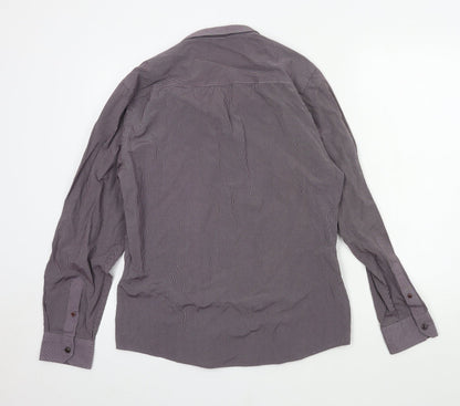Mens UK Size M River Island Purple  Button-Up Long Sleeve Casual Shirt