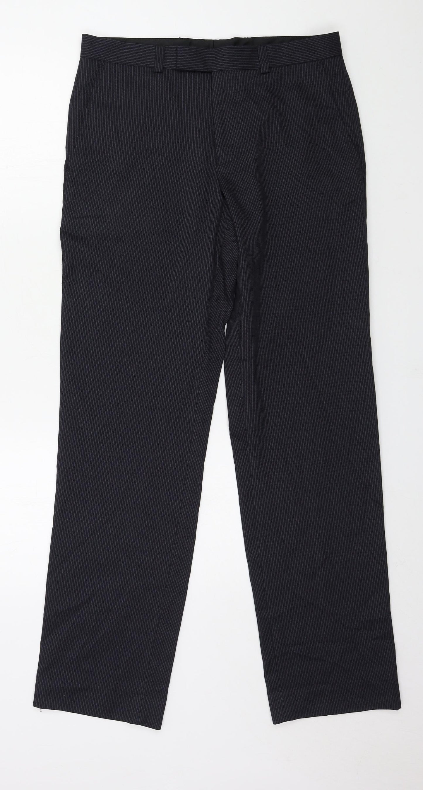 Burton Mens Blue Striped  Trousers  Size 30 in L30 in