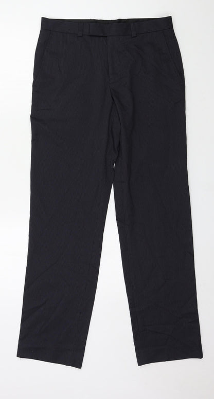 Burton Mens Blue Striped  Trousers  Size 30 in L30 in