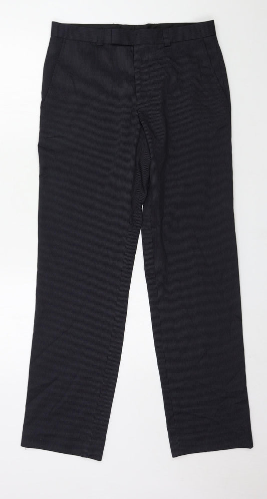 Burton Mens Blue Striped  Trousers  Size 30 in L30 in