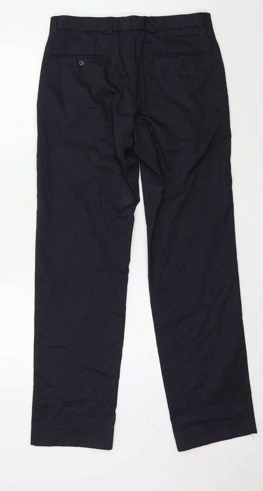 Burton Mens Blue Striped  Trousers  Size 30 in L30 in