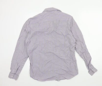 Topman Mens Blue Striped   Button-Up Size M