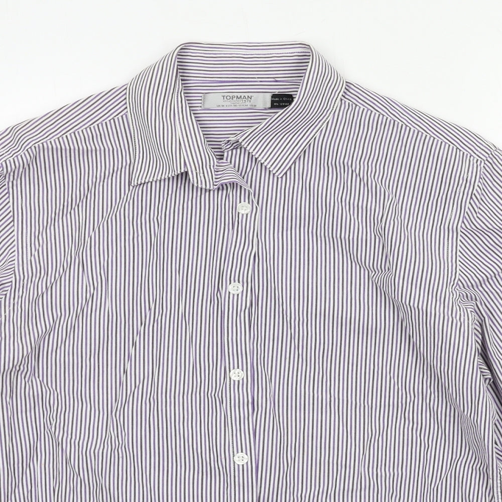 Topman Mens Blue Striped   Button-Up Size M