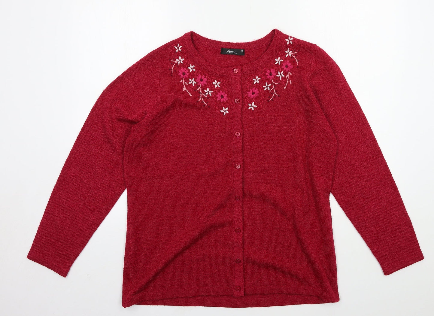 Womens UK Size M Bonmarché Pink Cardigan Jumper