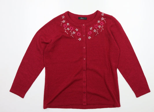 Womens UK Size M Bonmarché Pink Cardigan Jumper