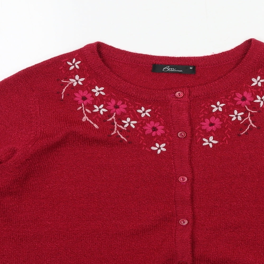 Womens UK Size M Bonmarché Pink Cardigan Jumper