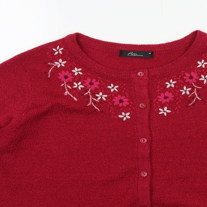 Womens UK Size M Bonmarché Pink Cardigan Jumper