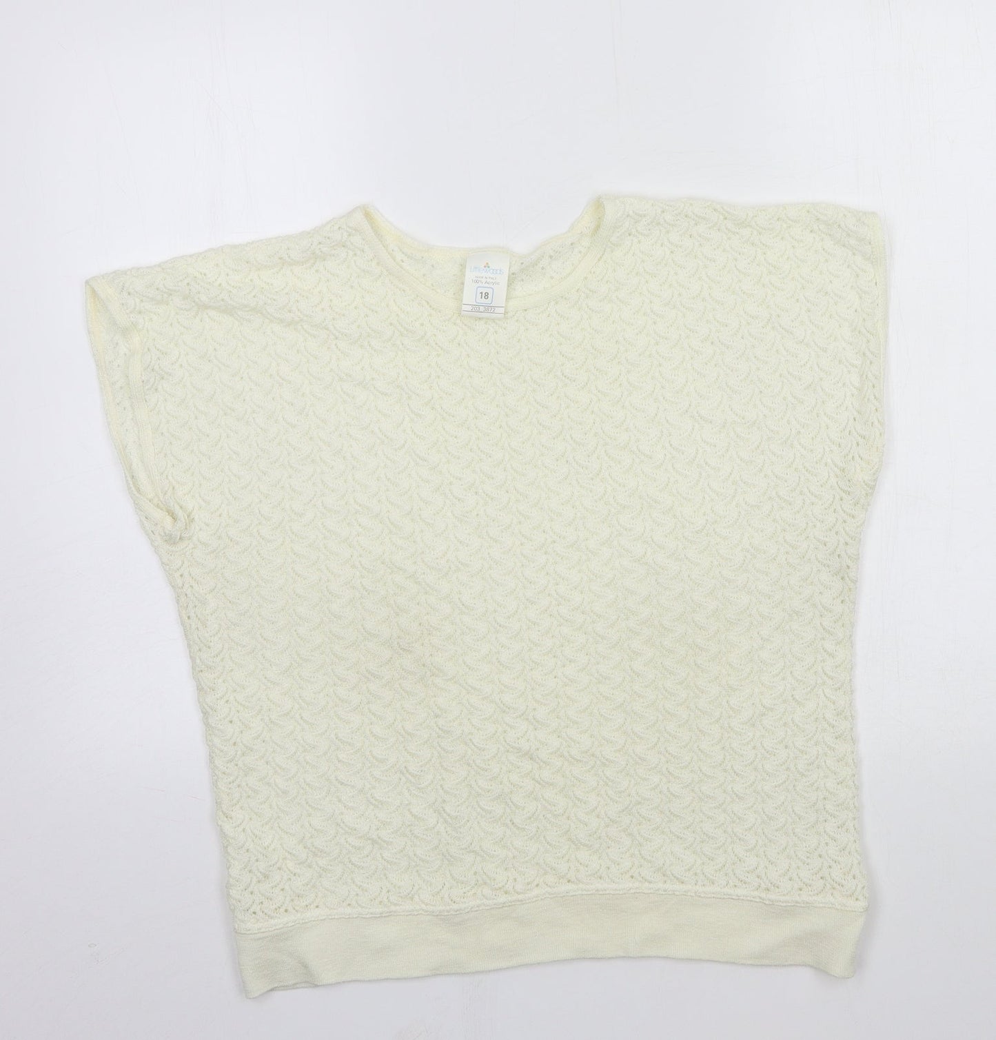 Womens UK Size 18 Littlewoods Ivory Basic T-Shirt