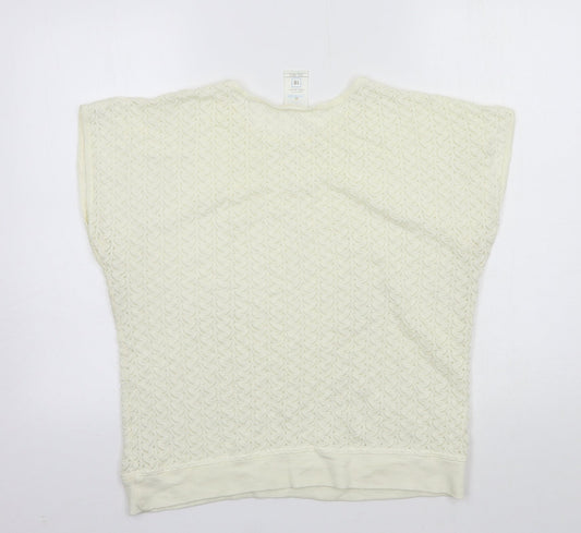 Womens UK Size 18 Littlewoods Ivory Basic T-Shirt