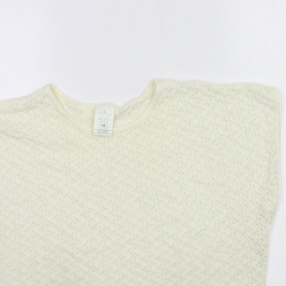 Womens UK Size 18 Littlewoods Ivory Basic T-Shirt