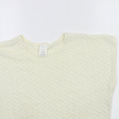 Womens UK Size 18 Littlewoods Ivory Basic T-Shirt