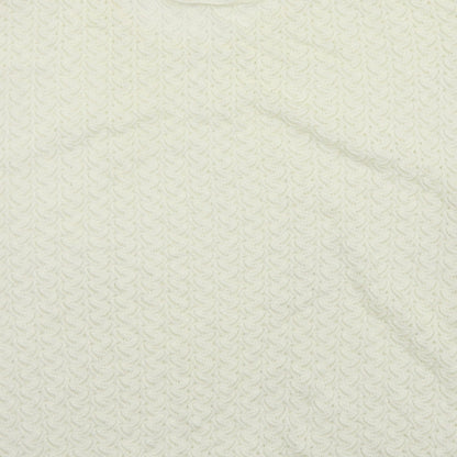 Womens UK Size 18 Littlewoods Ivory Basic T-Shirt