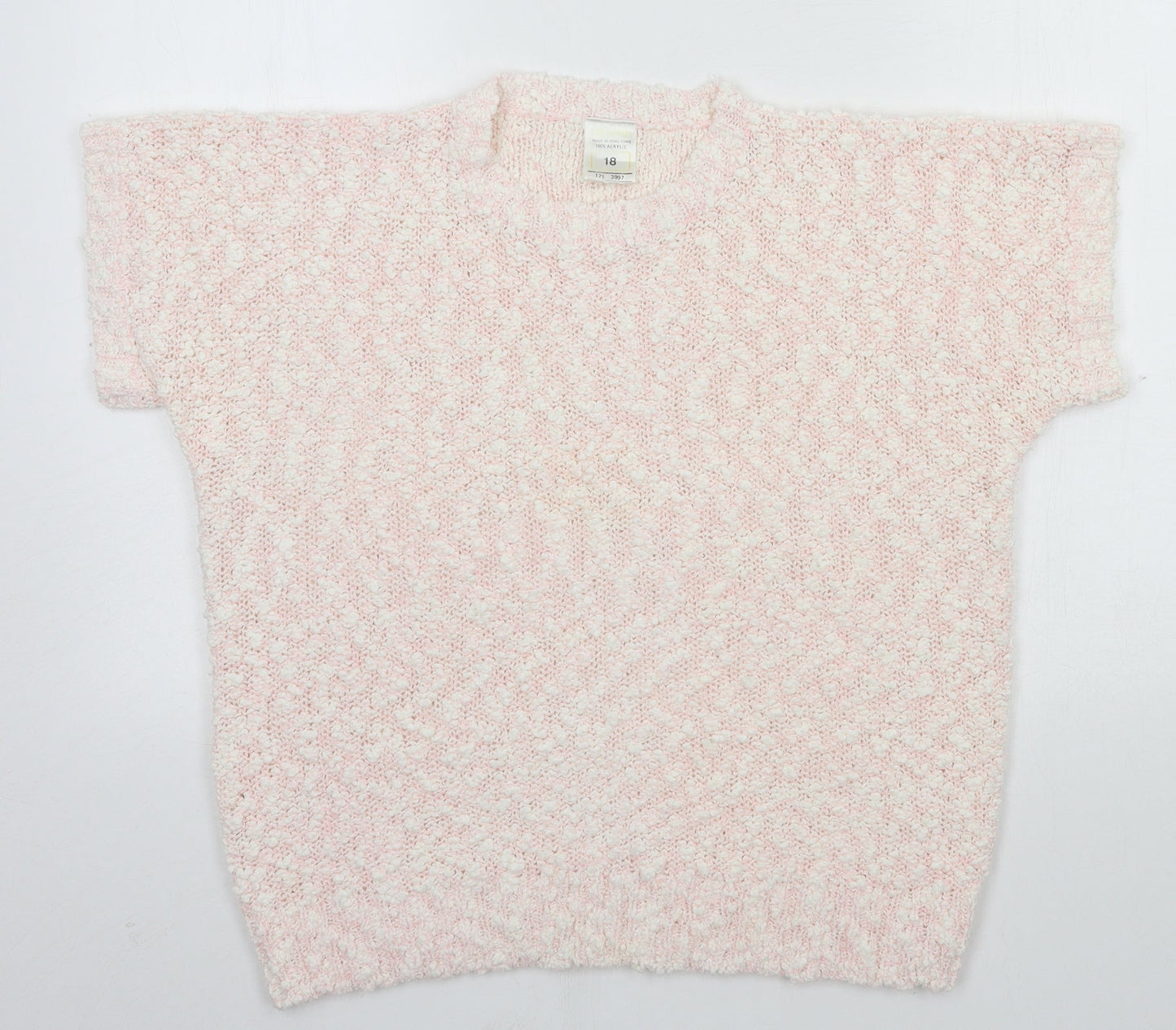 Womens UK Size 18 Preworn Pink Pullover Jumper