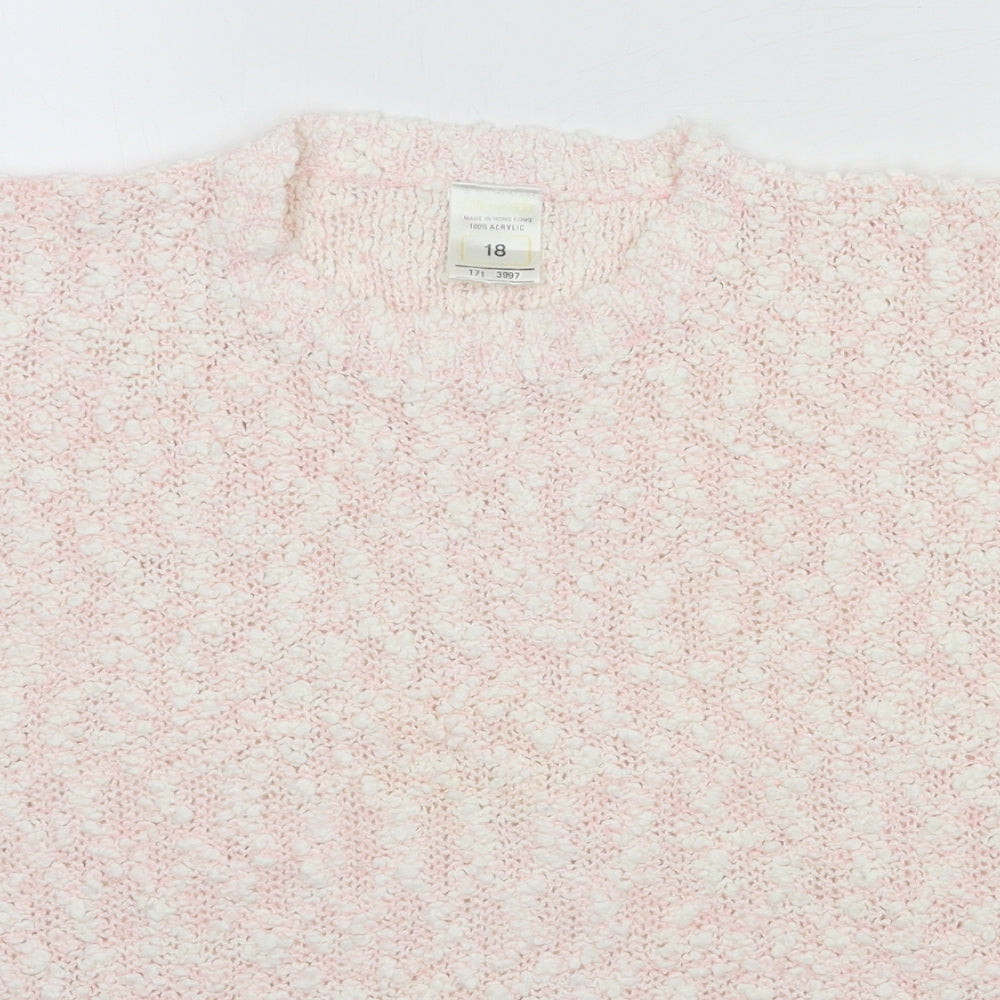 Womens UK Size 18 Preworn Pink Pullover Jumper