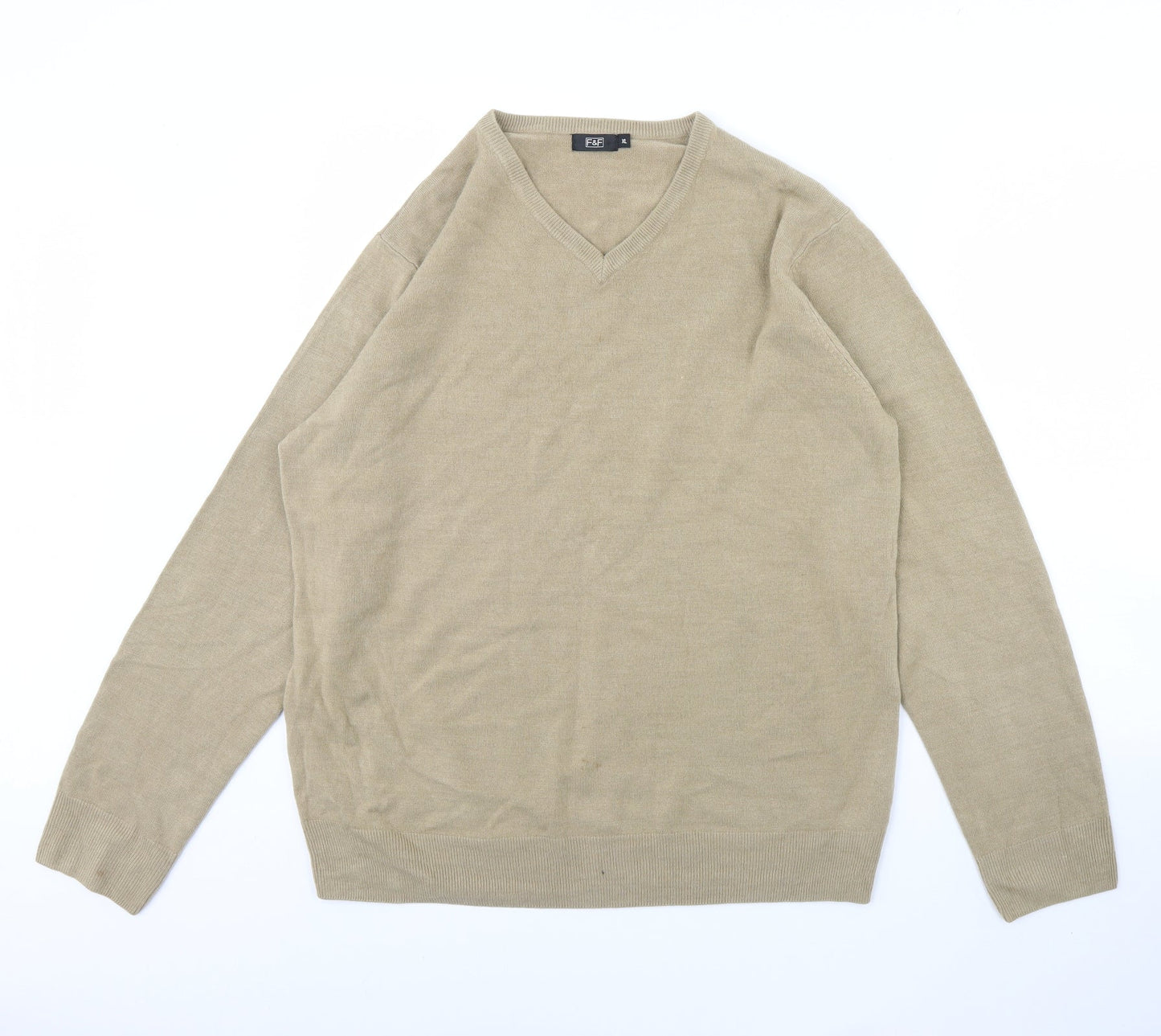 F&F Mens Beige   Pullover Jumper Size XL