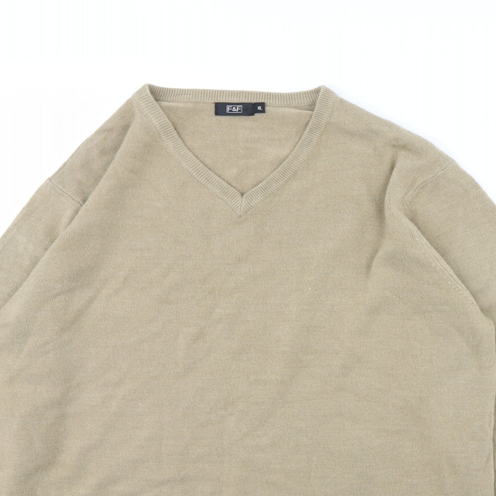 F&F Mens Beige   Pullover Jumper Size XL