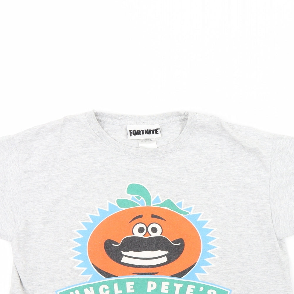 Fortnite Girls Grey   Basic T-Shirt Size S  - Fortnite