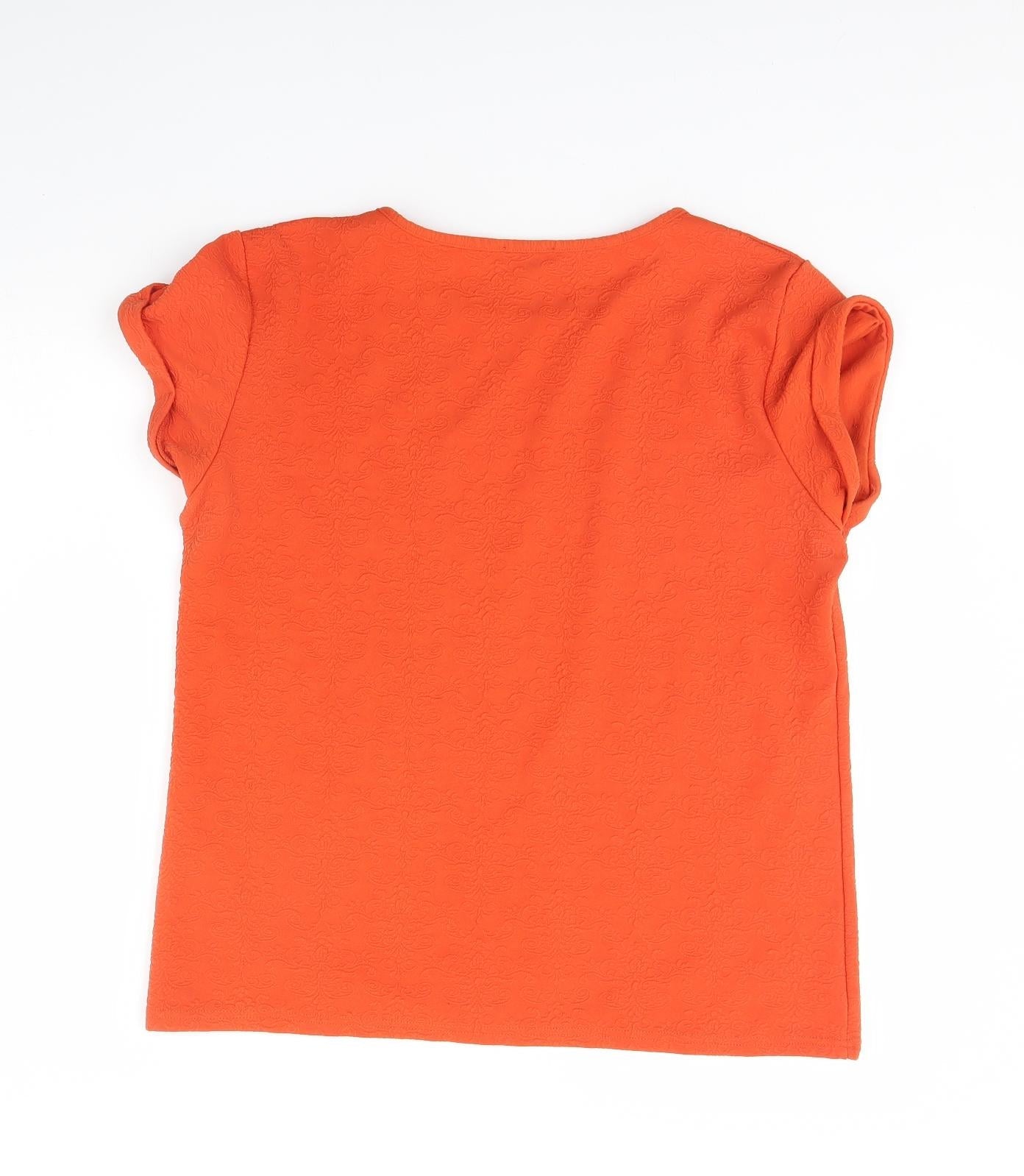 Womens UK Size 14 Warehouse Orange Basic Blouse