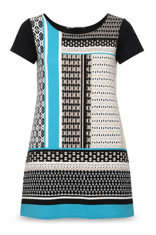 Front view of Principles women’s multicoloured geometric mini, size UK 14