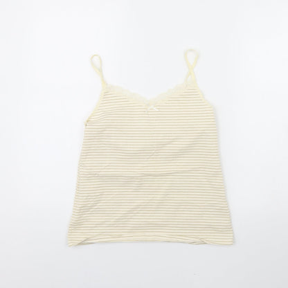 Womens UK Size 14 Preworn Ivory Basic Tank