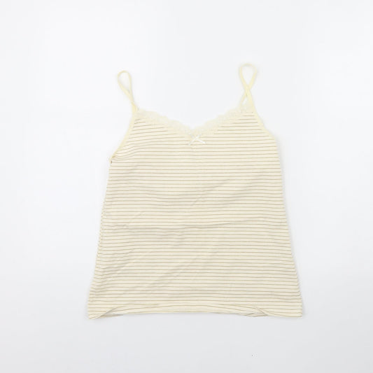 Womens UK Size 14 Preworn Ivory Basic Tank