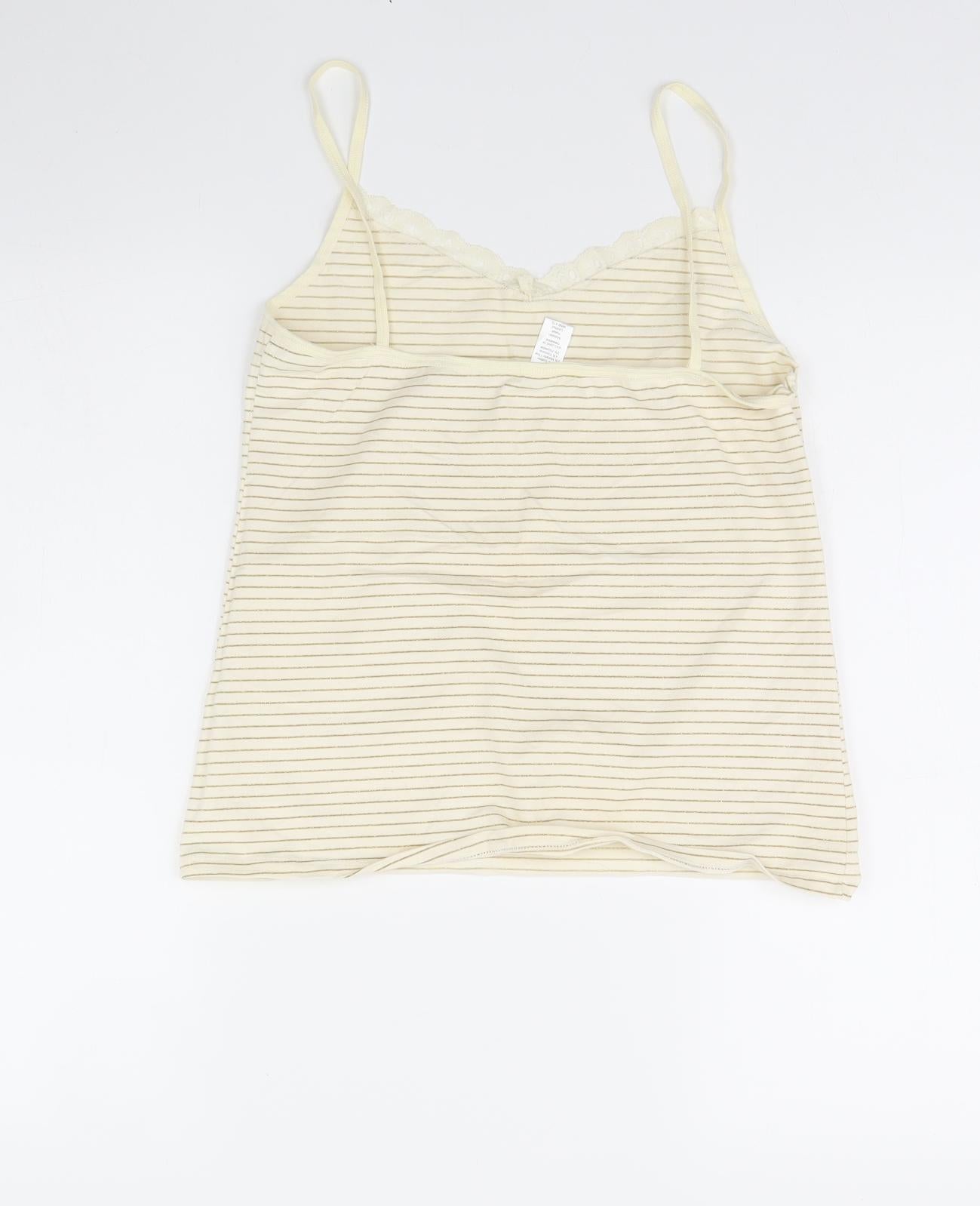 Womens UK Size 14 Preworn Ivory Basic Tank