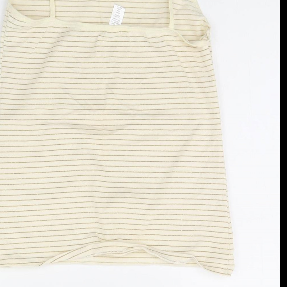 Womens UK Size 14 Preworn Ivory Basic Tank