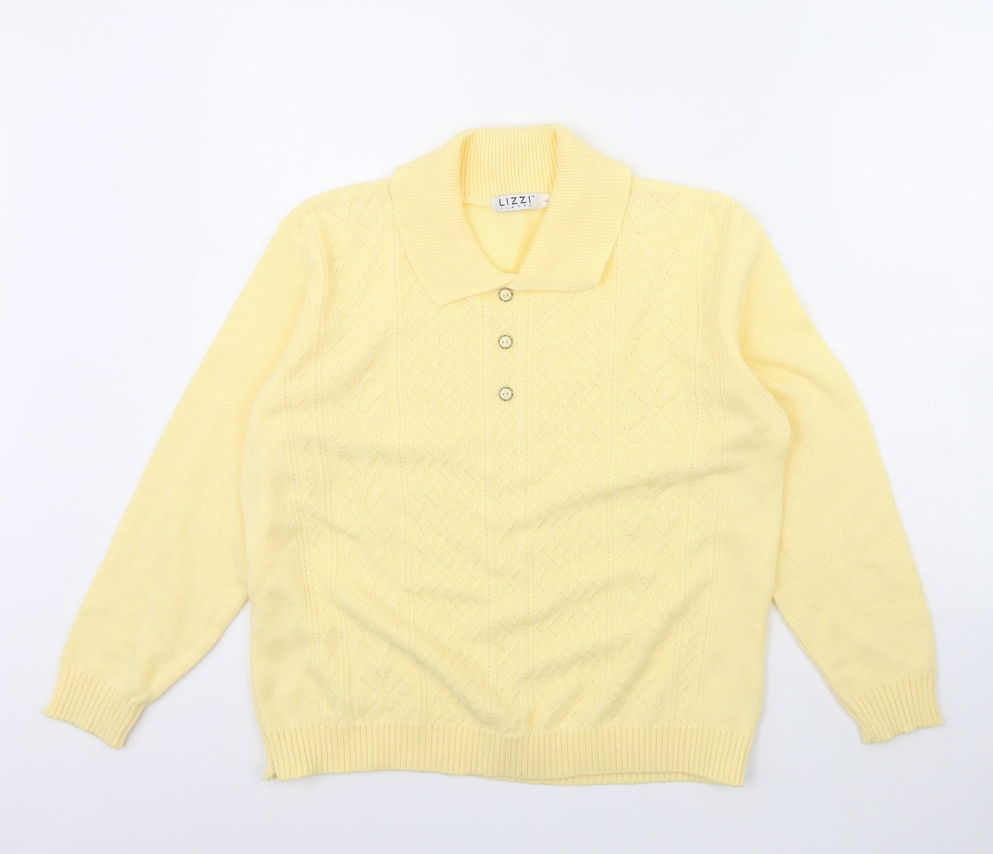 Lizzi Clarke Womens Yellow   Henley Jumper Size L