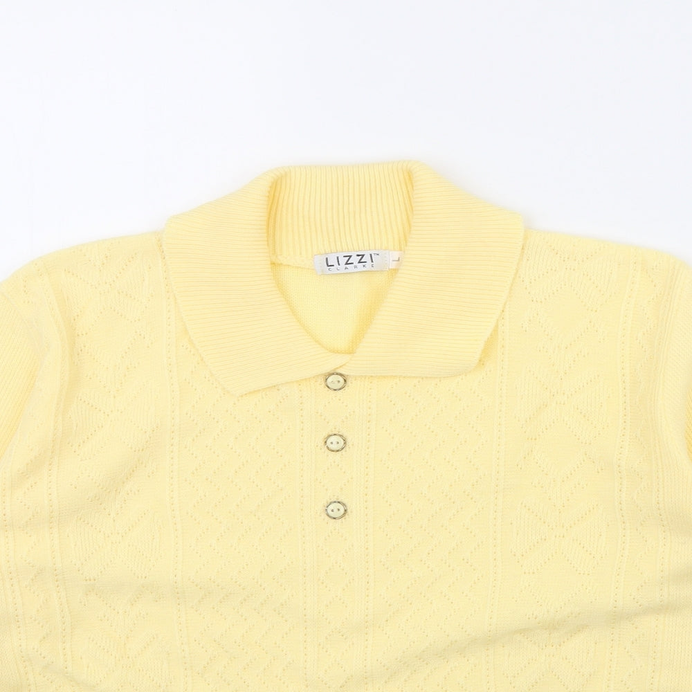 Lizzi Clarke Womens Yellow   Henley Jumper Size L